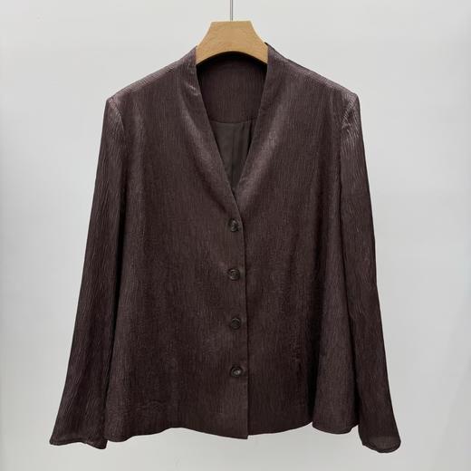 【à perles】极简风冠乐绉真丝西服 商品图4