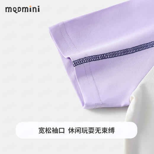【凉感抑菌】【90-140】【MQDmini】女童夏款凉感撞色休闲短袖t恤 商品图7