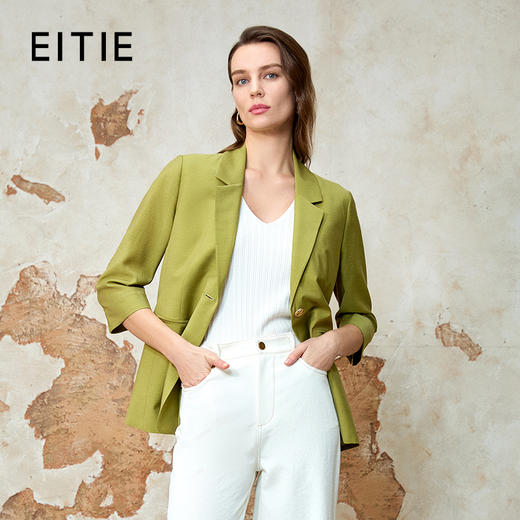 EITIE爱特爱极简纯色通勤显瘦西装外套2025夏季新款8203907 商品图1