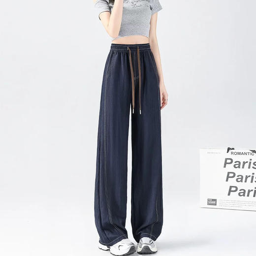 馥迦春夏仿牛仔假门襟阔腿裤 商品图7