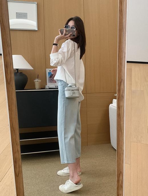 缪斯衬衫法式重工蕾丝花边拼接V领长袖衬衫 商品图8