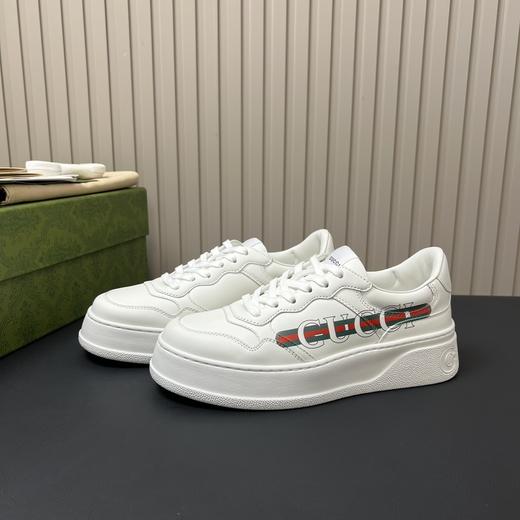 织带字母印花情侣款厚底系带鞋小白鞋 商品图0