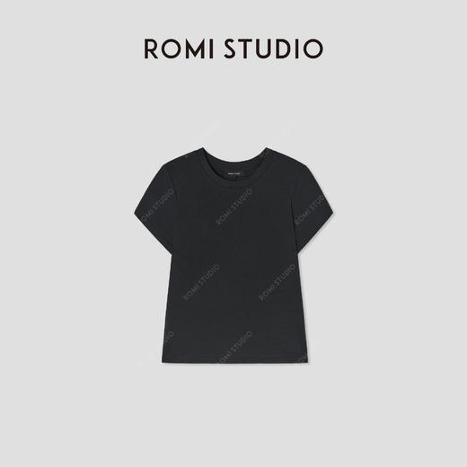 ROMI STUDIO“松弛纽约”桑蚕丝灵地思羊毛混纺短袖T恤 RW25RSY0007 商品图5