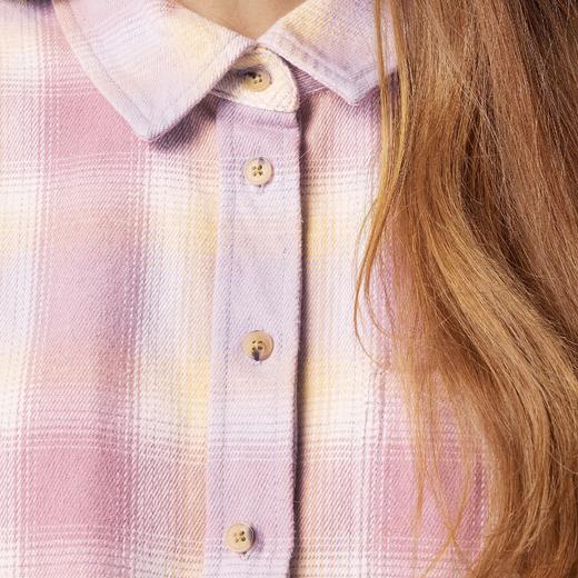 温柔薰衣草色~Jcrew 全棉女士休闲格纹衬衫 商品图1