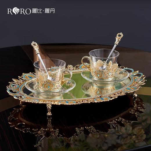 【样品特惠3折，仅1件，无货退款】罗比罗丹古典花纹托盘珐琅彩工艺茶几摆件别墅设计师软装饰品G罗比罗丹古典花纹托盘 商品图4