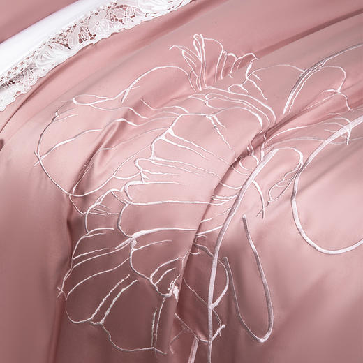 多喜爱 100S云锦缎四件套·花知梦 【100支缎纹匹马棉】【精美刺绣 】【礼盒包装】【宽边工艺】【专利床单】 柔润丝光  A类标准 商品图4