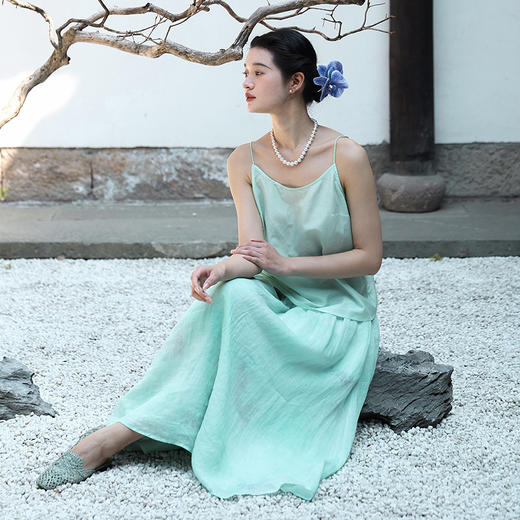 绽放292朵/【宋瓷系列】夏季新款桑蚕丝棉背心文艺打底叠穿吊带 商品图1