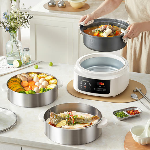 小熊/Bear 多功能电蒸锅 DZG-E45L6-P01 米白色 电子式 蒸笼 商品图3