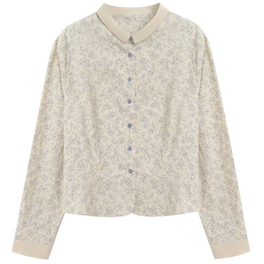 百媚生 纯棉碎花衬衫女上衣51111 商品图4