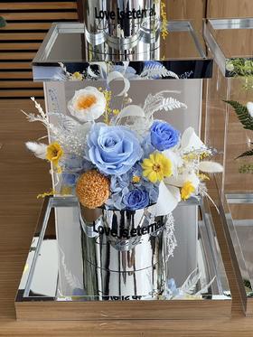 家居永生花抱抱桶（27x27x27cm）镜面手提袋（暂存）