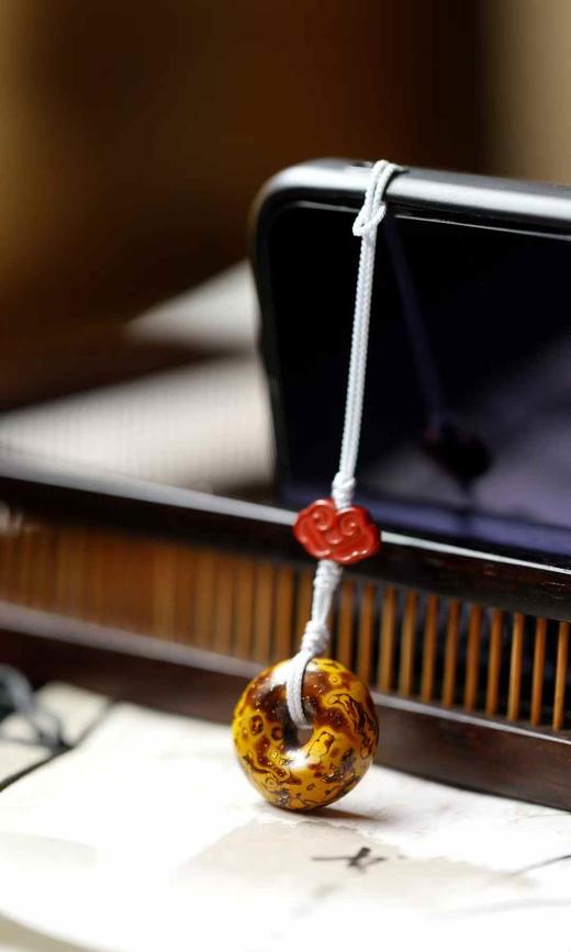 大漆 琥珀金【平安扣】挂件 商品图5