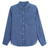 百媚生 春秋季外搭韩系蓝色格子衬衫外套51093 商品缩略图4