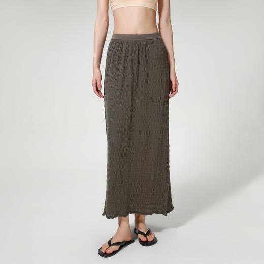 ROMI STUDIO “法式午后” 泡泡棉12针挑花肌理垂顺半裙 24SSQ1069 商品图1