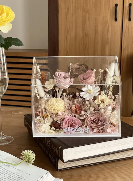 四季花盒永生花（20.5x16x18cm）开窗白色手提袋（暂存） 商品图4