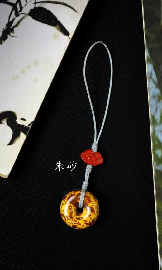 大漆 琥珀金【平安扣】挂件 商品图0