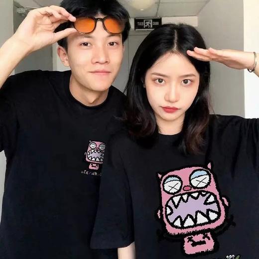 【99任选 4件 】230g重磅棉 情侣纯棉印花T恤 舒适透气、柔软亲肤、多色可选 FS-39 商品图1