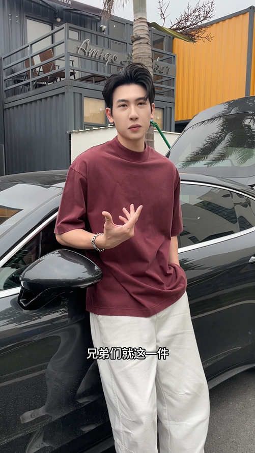 513046夏季新款时尚个性韩版纯色圆领短袖T恤彩色珠子点缀高级感上衣