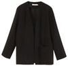 玳莎气质无领西装女2025年夏季新款通勤简约黑色醋酸真丝混纺外套  FB37303 商品缩略图4