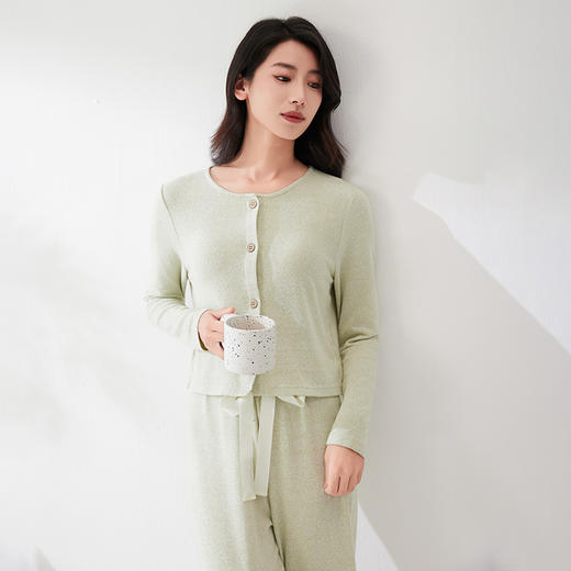 爱帝 小香风女式花纱长袖长裤套装 商品图4