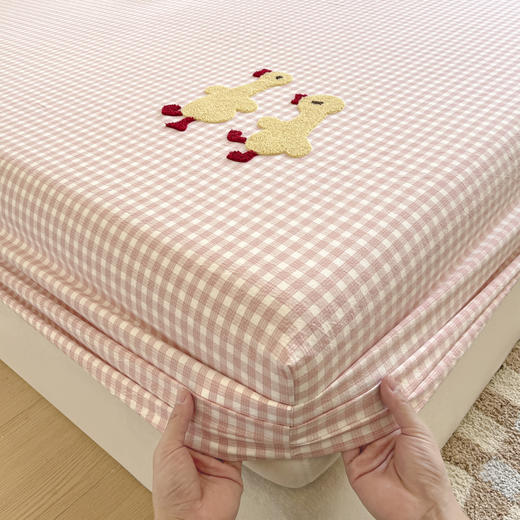 2025春夏色织水洗棉单品床笠、夏被 软糯柔韧耐磨透气全棉床笠三件套 商品图5