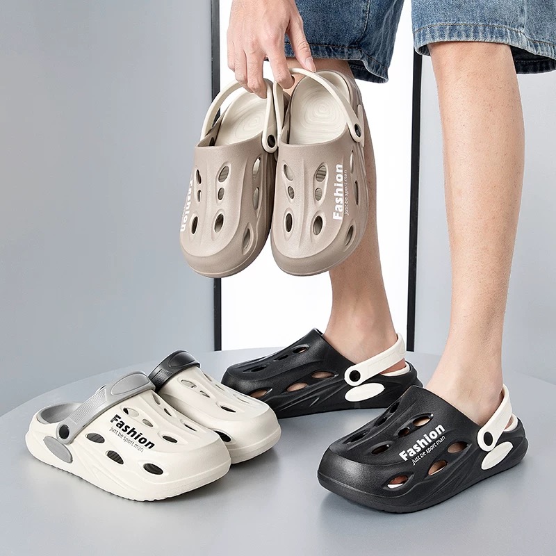 夏季男士外穿厚底防滑透气包头拖鞋男运动休闲沙滩鞋【WG25237】