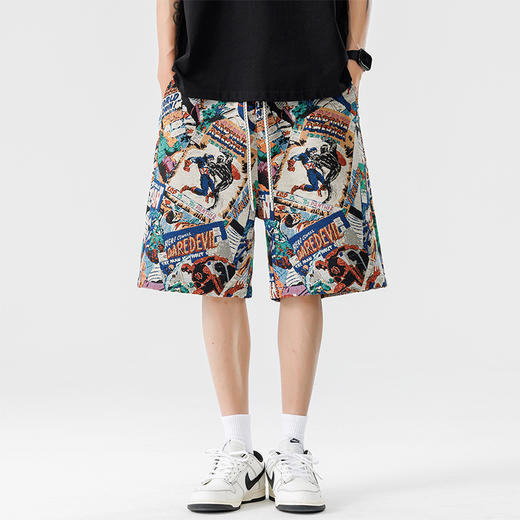 【DSL】大依优型大码花短裤五分裤大号裤子弹力透气加肥加大夏季松紧腰宽松运动沙滩裤 商品图2