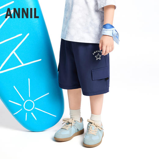 【实体店同款】男童全腰梭织五分裤夏季新款安奈儿童装XB526706 商品图0