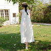 谜底白色连衣裙无袖2025夏季新款度假风圆领大摆型长裙256ML6251 商品缩略图2