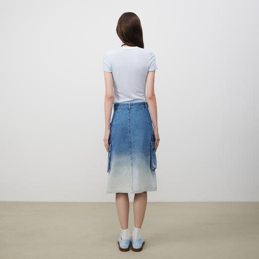 lost in echo2025春夏新款时尚拷边撞色圆领修身显瘦短袖T恤内搭 商品图4