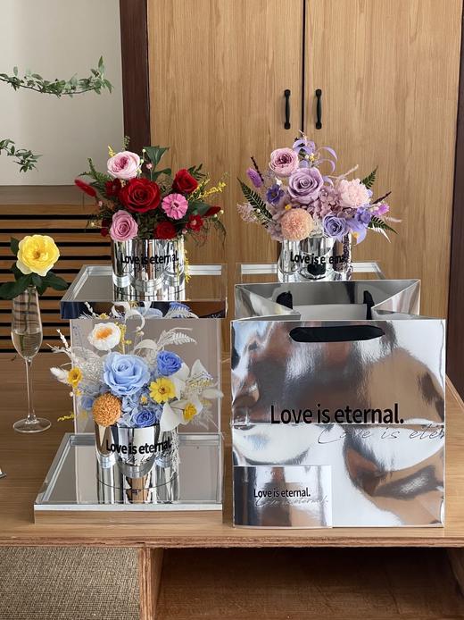 家居永生花抱抱桶（27x27x27cm）镜面手提袋（暂存） 商品图6