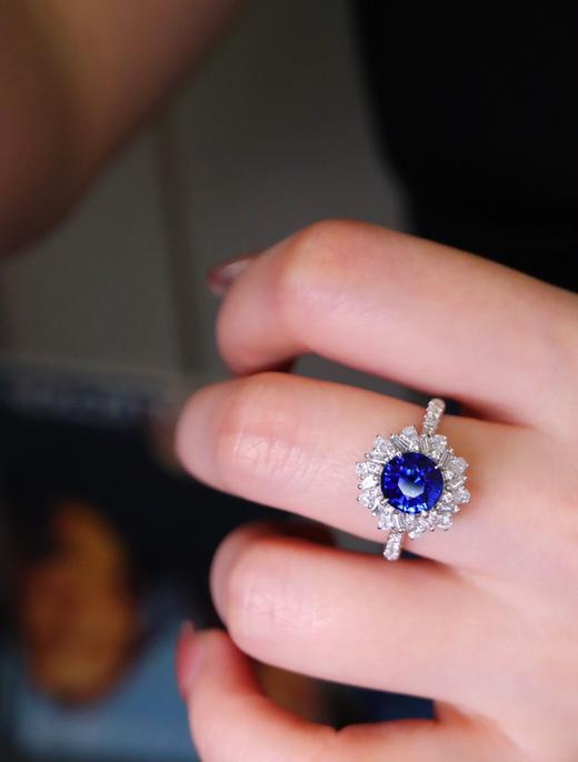 2.1ct刻面蓝宝石戒指 商品图3