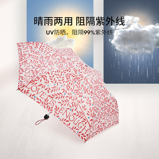FULTON富尔顿 英国进口Morris & Co Superslim-2 UV Love is Enough 满满的爱三折伞 WFMS211 商品图3