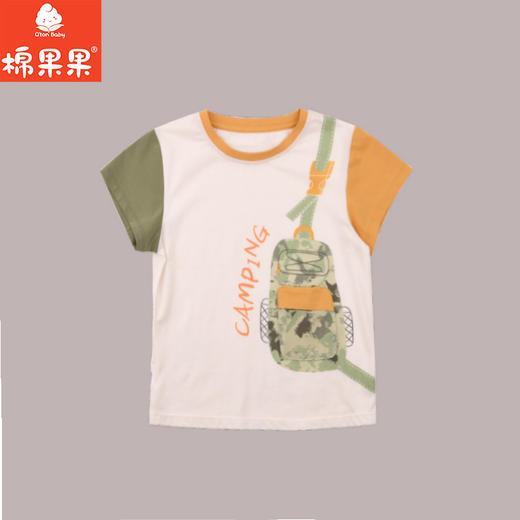 棉果果夏季商场专柜同款男童撞色短袖T恤M212140225338 商品图1