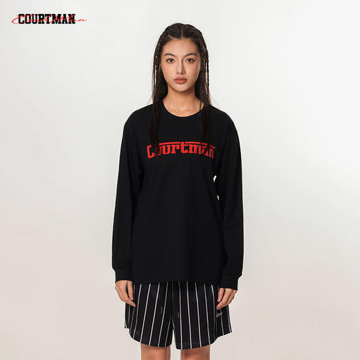 COURTMAN野球帝 运动长袖美式圆领T恤打底衫篮球训练服投篮服男女 商品图3