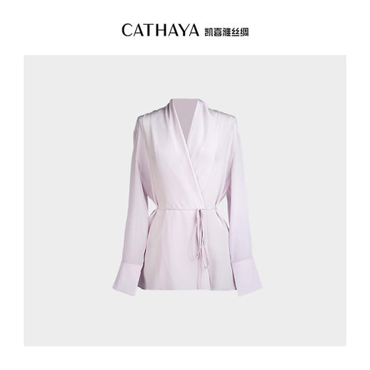 凯喜雅 100%桑蚕丝柔光中长外披 商品图0