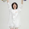 CASUCA 史密斯家居服衬衫裙天丝棉春夏可外穿简约纯白长袖情侣睡衣 商品缩略图0
