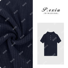 100%绵羊毛Polo领设计针织短袖上衣ZZ0751