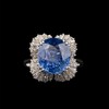 独角鹿西洋古董 20世纪欧洲出品铂金镶嵌斯里兰卡无烧蓝宝石及钻石戒指 商品缩略图0