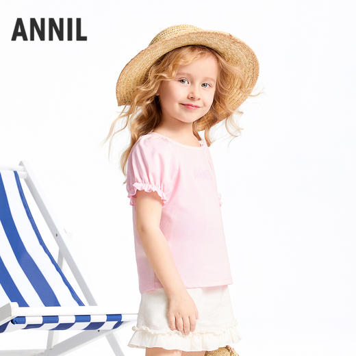 【实体店同款】女童短袖针织衫夏季新款安奈儿童装XG521692 商品图1