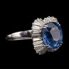 独角鹿西洋古董 20世纪欧洲出品铂金镶嵌斯里兰卡无烧蓝宝石及钻石戒指 商品缩略图2