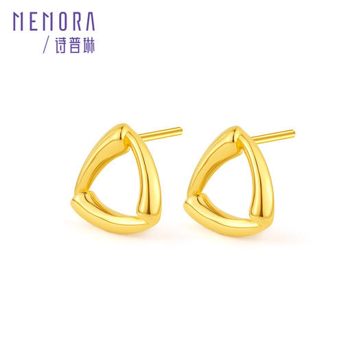 【新品首发】高光系列黄金三角形耳饰 足金耳钉简约黄金耳环女士礼物MEMORA诗普琳LE438601 商品图4