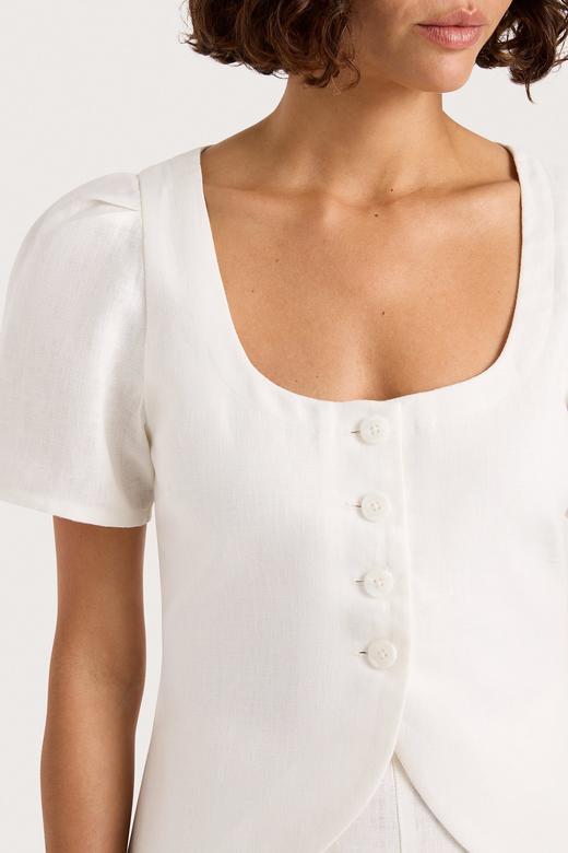 Faithfull The Brand - Audrey Vest - White - 女装 - 上衣 - 白色 商品图1