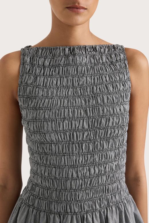 Faithfull The Brand - Noa Mini Dress - Gingham - Black - 女装 - 连身裙 - 黑色格子 商品图5