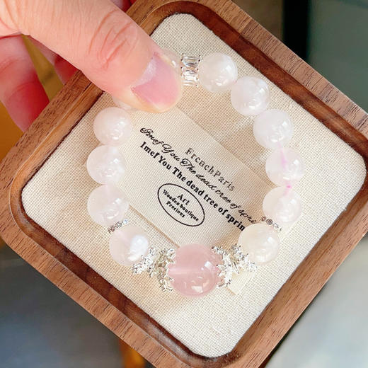 【原创水晶❗雪花幽灵粉晶】来pick你的幸运水晶，温柔治愈系小仙女必备，手串简约温柔小红书抖音网红爆款QQ 商品图2