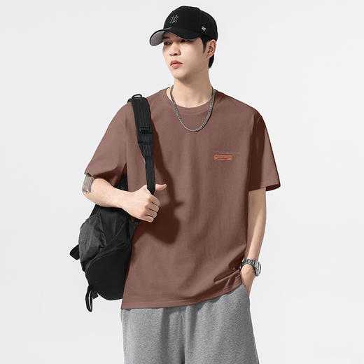 【100%棉】【DQ】大依优型大码男装240G纯棉圆领T恤简约宽松国潮印花短袖夏季新品上衣男士 商品图3