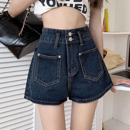 【GZ】无忧购韩系ins风高腰显瘦辣妹牛仔短裤2507（截单后7天发货) 商品图1