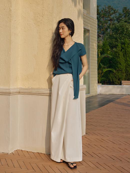 松弛围裹 多穿法飘带V领上衣FCF1TOP030 商品图8