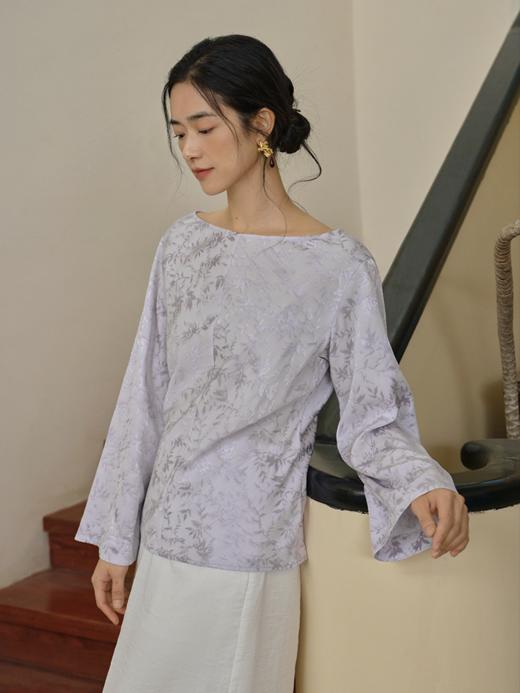 中式提花一字领上衣FCF1TOP055 商品图0