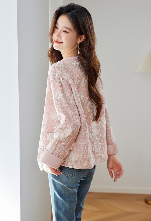 白玉兰香雅韵东方棉麻重工珠片绣小香风外套开衫外套 商品图14