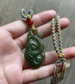 JS（小白）和田玉灵芝项链 商品图0